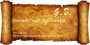 Germányi Dévald névjegykártya